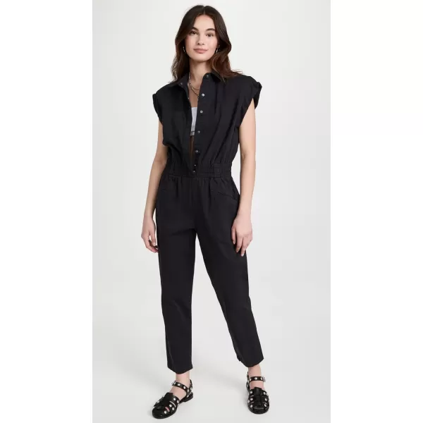 Pistola Denim Womens Rosie Shoulder Padded JumpsuitFade to Black