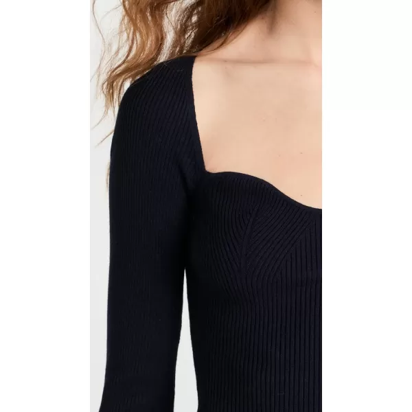 Pistola Denim Womens Taryn Long Sleeve Sweetheart Neck SweaterNavy