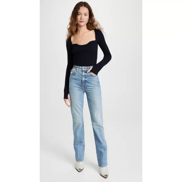 Pistola Denim Womens Taryn Long Sleeve Sweetheart Neck SweaterNavy