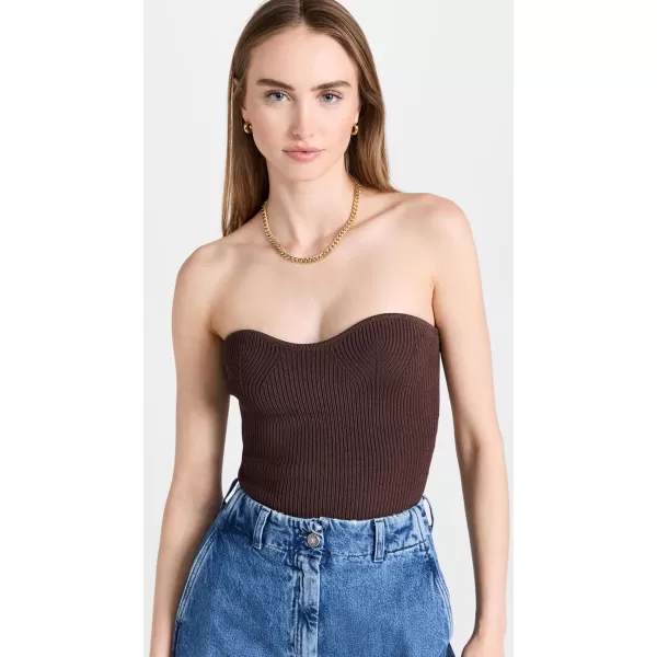 Pixie Market Womens Brown Cass Bustier Knit TopBrown