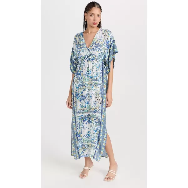 Poupette St Barth Womens Amaya V Long KaftanBlue Foulard