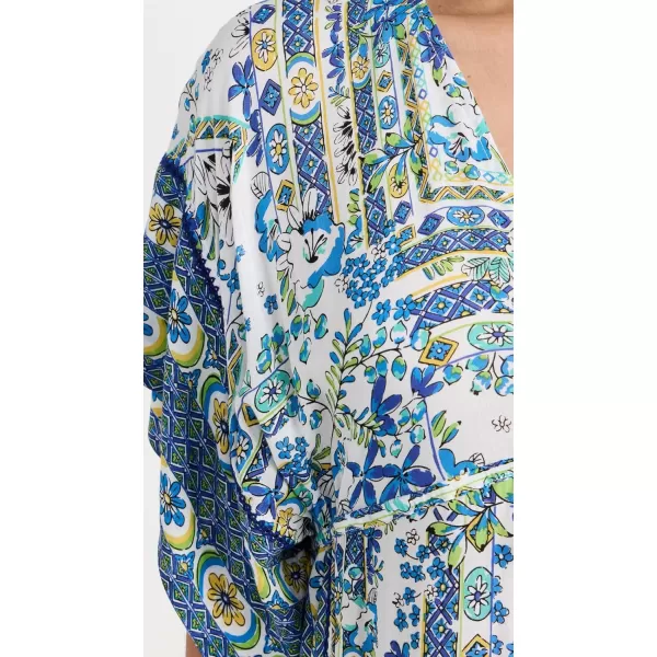 Poupette St Barth Womens Amaya V Long KaftanBlue Foulard