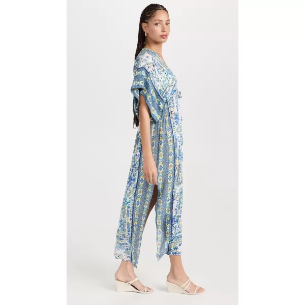 Poupette St Barth Womens Amaya V Long KaftanBlue Foulard