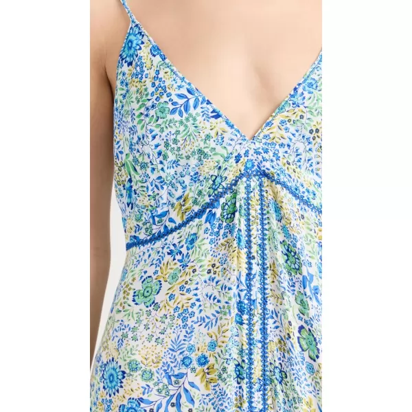 Poupette St Barth Womens Denise V Maxi DressWhite Blue Nature