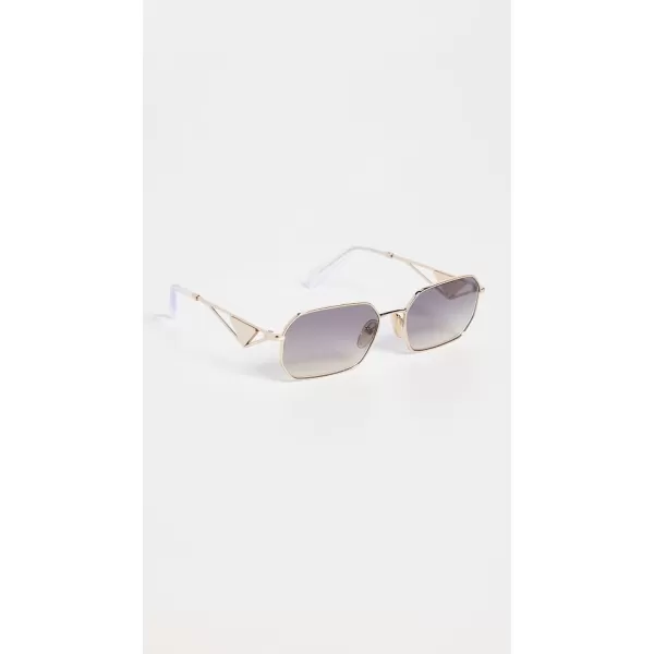 Prada Womens Rectangular Triangle Logo SunglassesPale Gold