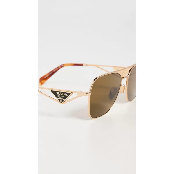 Prada Womens Triangle Logo AviatorsGold