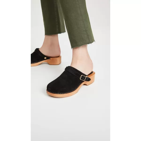 REDONE Womens 70s Classic ClogsBlack Suede