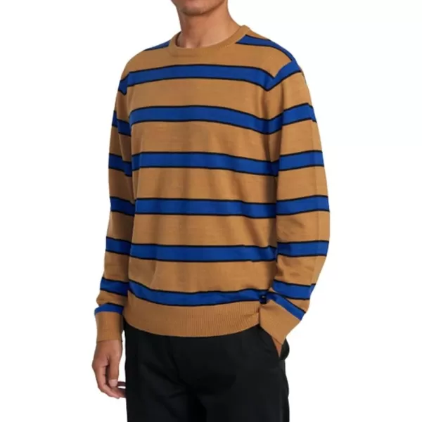 RVCA Mens Crewneck SweaterAlex StripeButterscotch