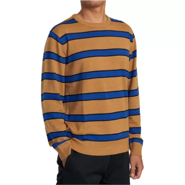 RVCA Mens Crewneck SweaterAlex StripeButterscotch