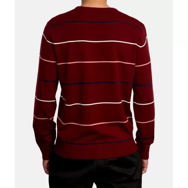 RVCA Mens Crewneck SweaterAlex StripeCranberry