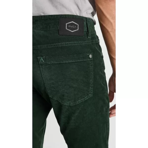 RVCA Mens Daggers Cord PantDaggers PigmentHunter Green