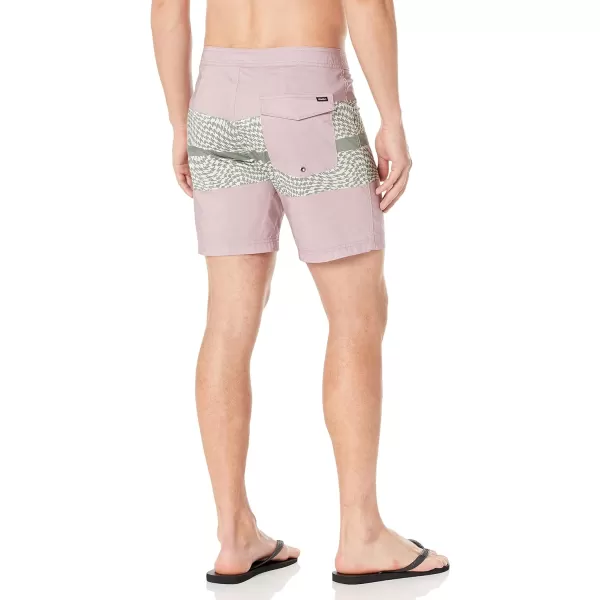 RVCA Mens Manic Elastic ShortWestport PrintLavender