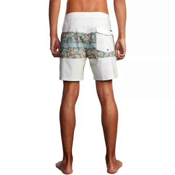 RVCA Mens Manic Elastic ShortWestport PrintSilver Bleach