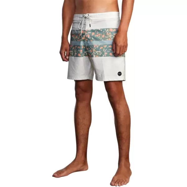 RVCA Mens Manic Elastic ShortWestport PrintSilver Bleach