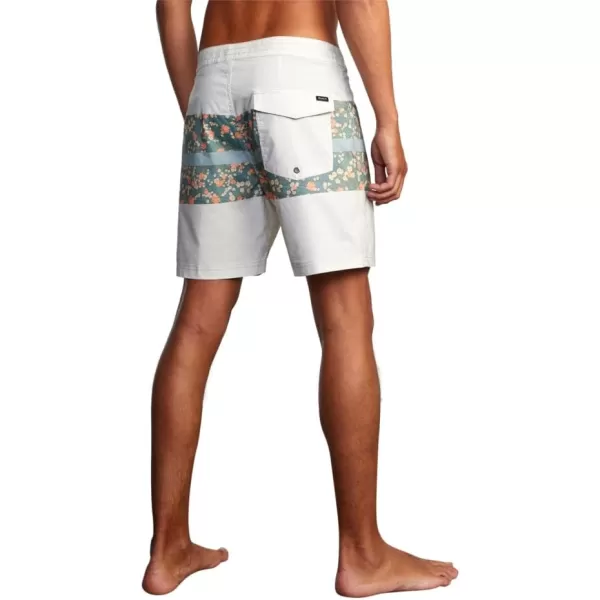 RVCA Mens Manic Elastic ShortWestport PrintSilver Bleach