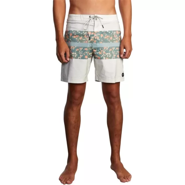 RVCA Mens Manic Elastic ShortWestport PrintSilver Bleach