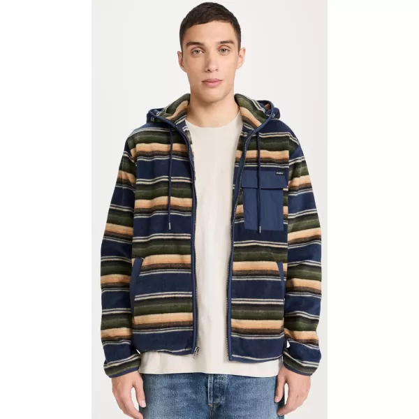 RVCA Mens Sherpa Fleece JacketHawthorneMoody Blue