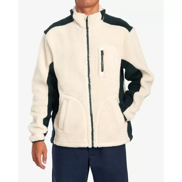 RVCA Mens Sherpa Fleece JacketZach AllenNatural