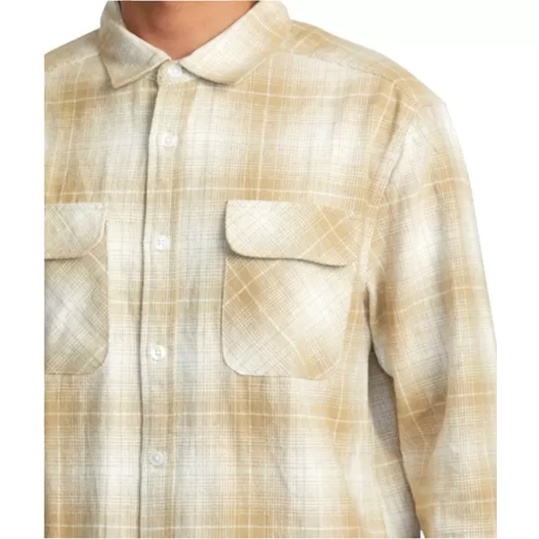 RVCA Mens Thatll Work Flannel Long Sleeve Woven ShirtDayshift FlannelKhaki