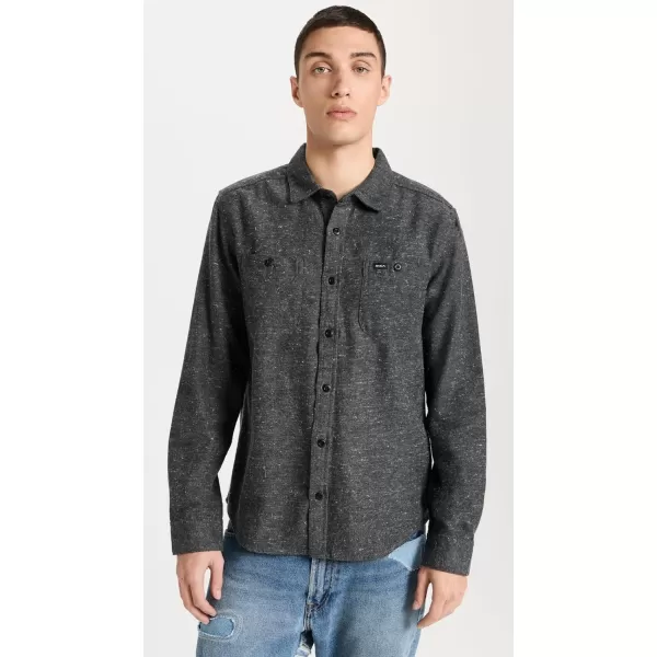 RVCA Mens Thatll Work Flannel Long Sleeve Woven ShirtHarvest NepsBlack