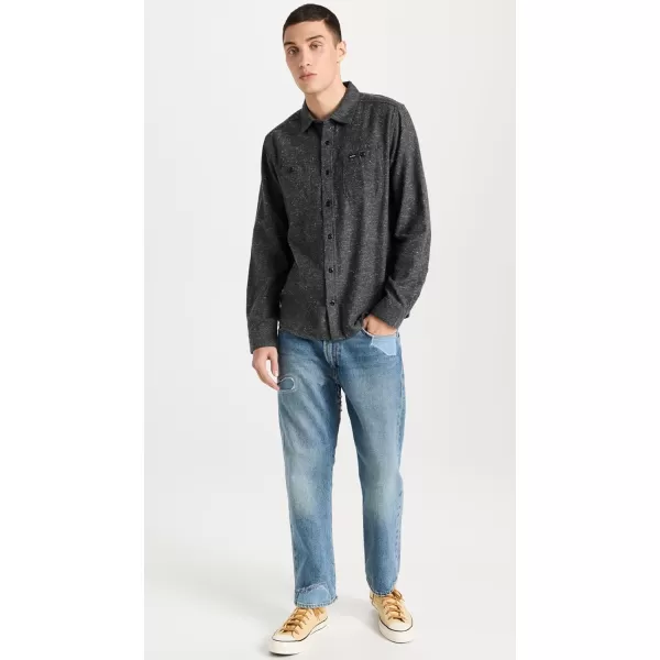 RVCA Mens Thatll Work Flannel Long Sleeve Woven ShirtHarvest NepsBlack