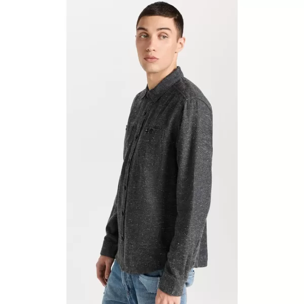 RVCA Mens Thatll Work Flannel Long Sleeve Woven ShirtHarvest NepsBlack