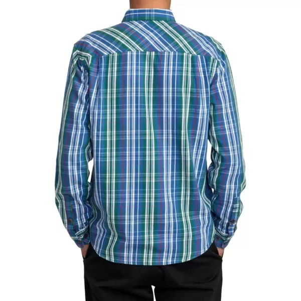 RVCA Mens Thatll Work Flannel Long Sleeve Woven ShirtOlympian Blue Coupled