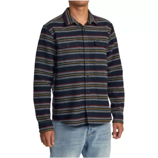 RVCA Mens Thatll Work Flannel Long Sleeve Woven ShirtRvca BlanketNavy