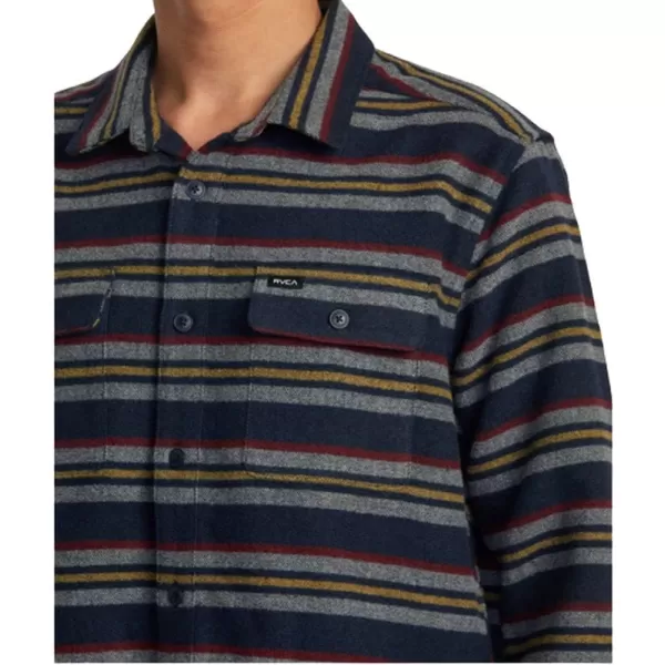 RVCA Mens Thatll Work Flannel Long Sleeve Woven ShirtRvca BlanketNavy