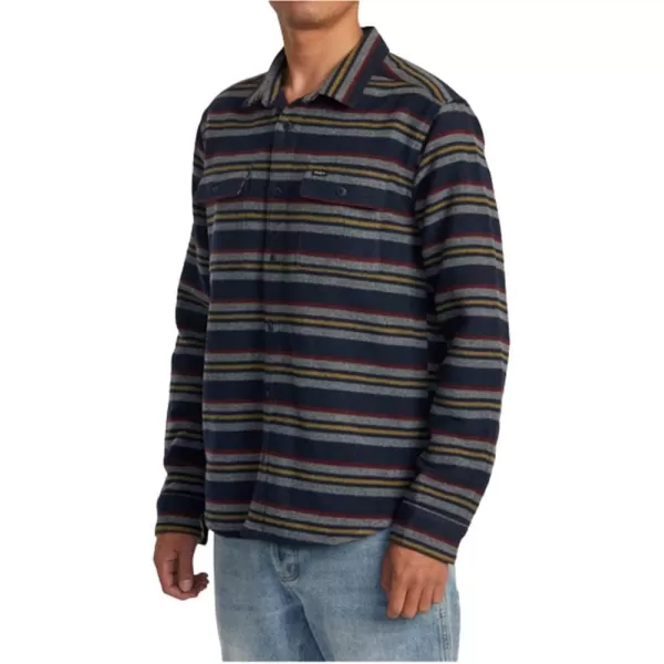 RVCA Mens Thatll Work Flannel Long Sleeve Woven ShirtRvca BlanketNavy