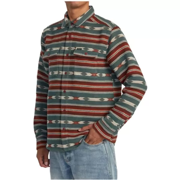 RVCA Mens Thatll Work Flannel Long Sleeve Woven ShirtRvca BlanketTeal