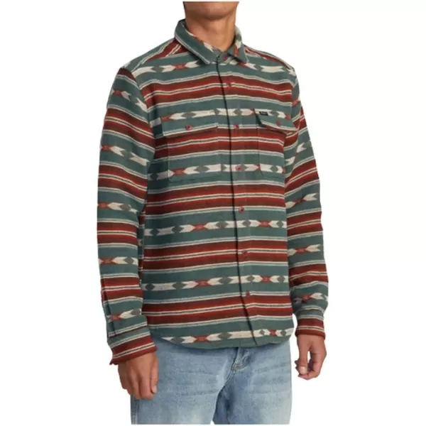 RVCA Mens Thatll Work Flannel Long Sleeve Woven ShirtRvca BlanketTeal