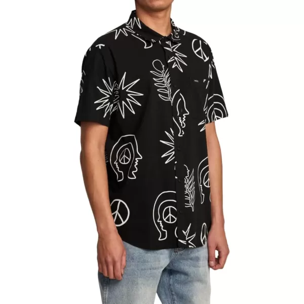 RVCA Mens Will Travel Short Sleeve ShirtBlack