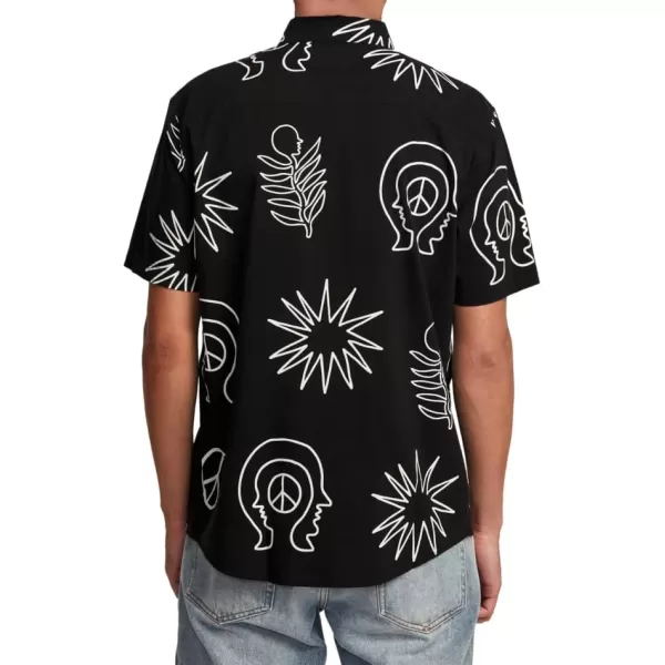 RVCA Mens Will Travel Short Sleeve ShirtBlack