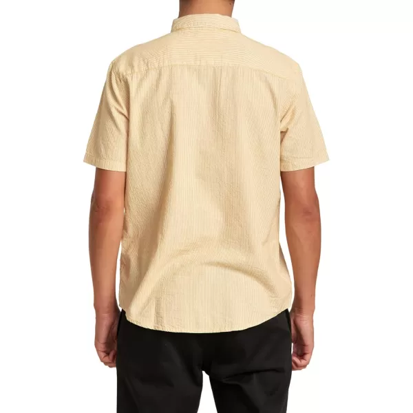 RVCA Mens Will Travel Short Sleeve ShirtButterscotch Endless Seersucker