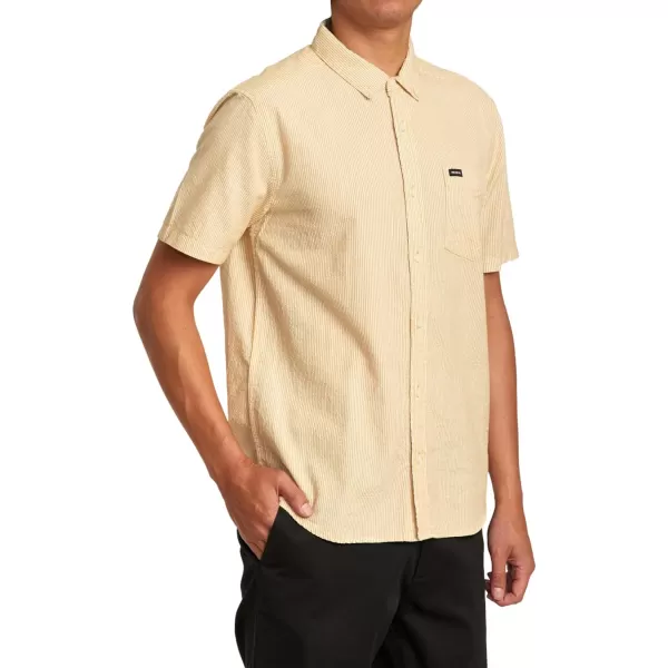 RVCA Mens Will Travel Short Sleeve ShirtButterscotch Endless Seersucker