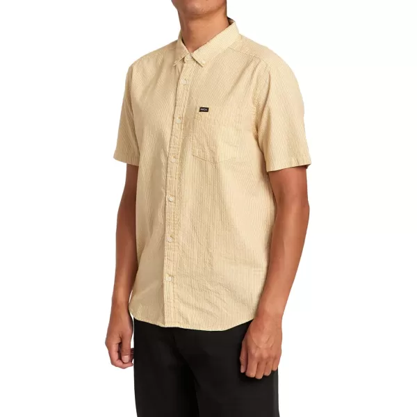 RVCA Mens Will Travel Short Sleeve ShirtButterscotch Endless Seersucker