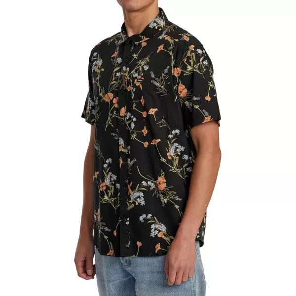 RVCA Mens Will Travel Short Sleeve ShirtMidnight Further Floral