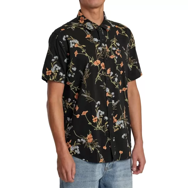 RVCA Mens Will Travel Short Sleeve ShirtMidnight Further Floral