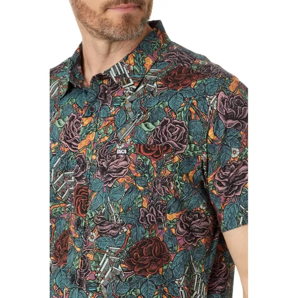 RVCA Mens Will Travel Short Sleeve ShirtMulti Martin Ander