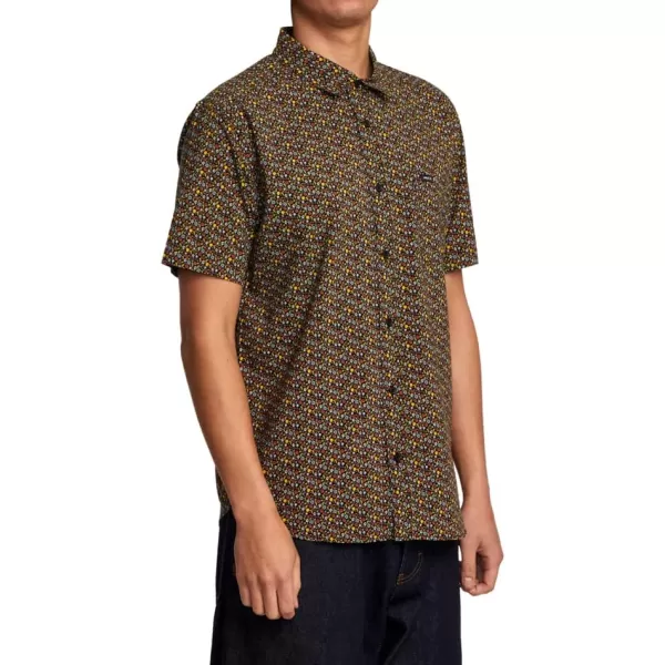 RVCA Mens Will Travel Short Sleeve ShirtMulti Micro Garden