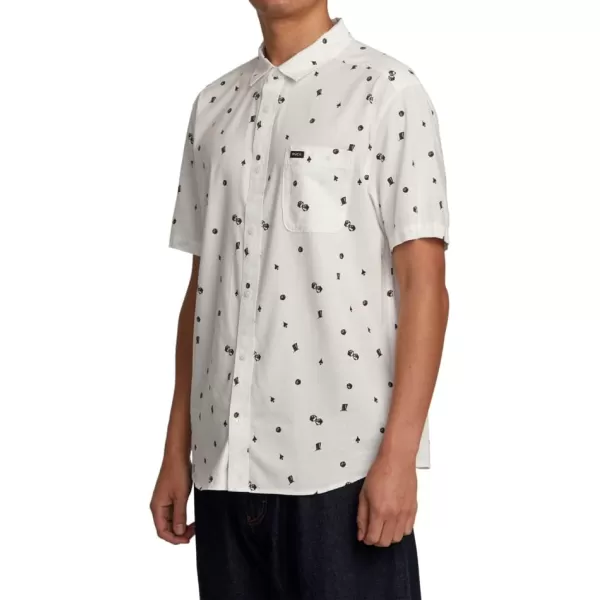 RVCA Mens Will Travel Short Sleeve ShirtVanilla Degenerate