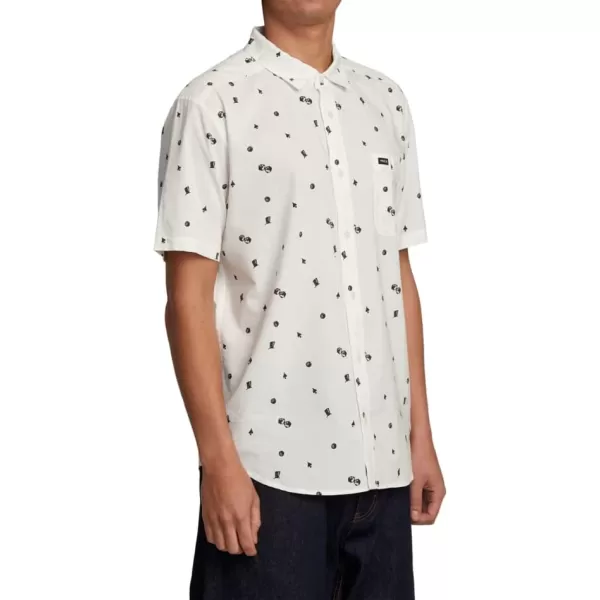 RVCA Mens Will Travel Short Sleeve ShirtVanilla Degenerate