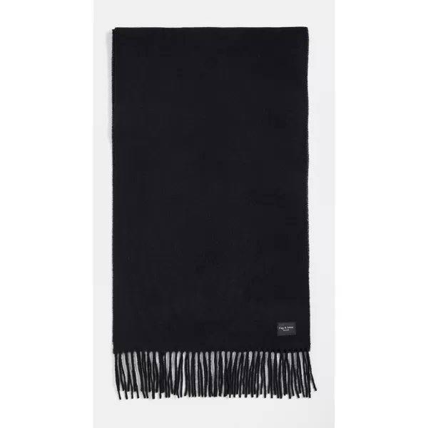 Rag amp Bone Mens Addison Skinny Recycled Wool ScarfBlack