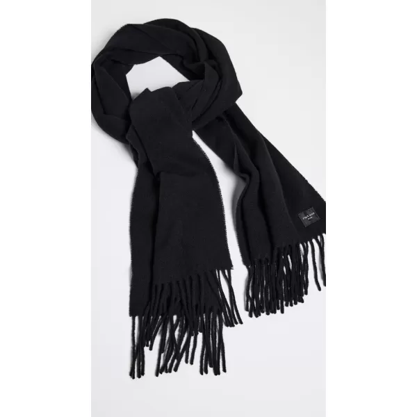 Rag amp Bone Mens Addison Skinny Recycled Wool ScarfBlack