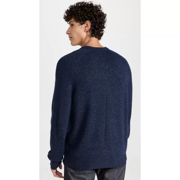 Rag amp Bone Mens Donegal Silk Blend Harlow Crew SweaterNavy Multi