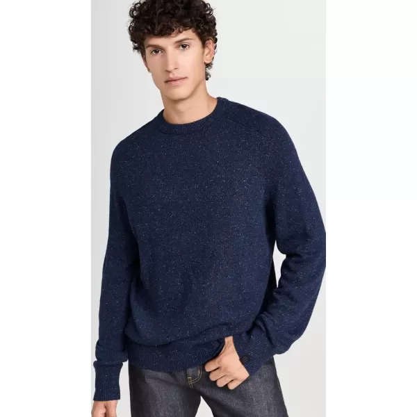 Rag amp Bone Mens Donegal Silk Blend Harlow Crew SweaterNavy Multi