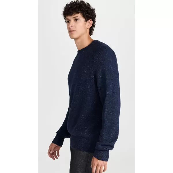 Rag amp Bone Mens Donegal Silk Blend Harlow Crew SweaterNavy Multi