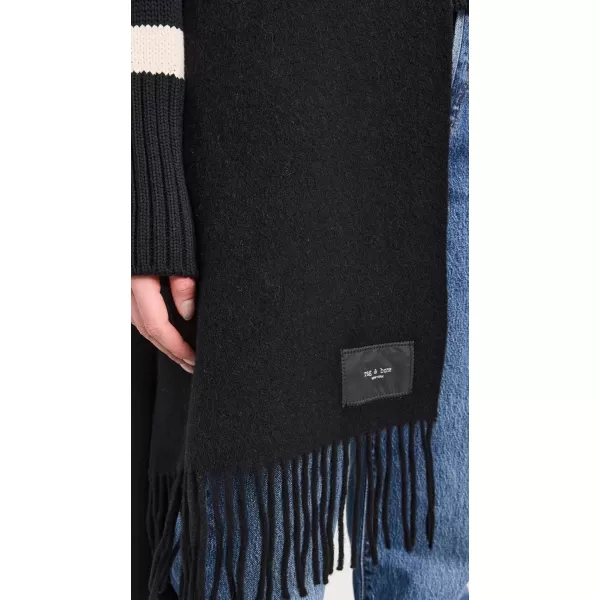 Rag amp Bone Womens Addison Fringed ShawlBlk