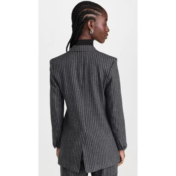 Rag amp Bone Womens Charles Italian Wool BlazerGrey Stripe